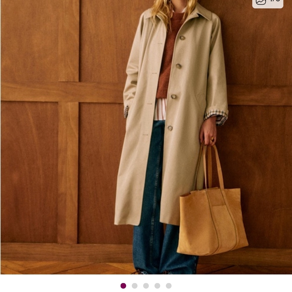 Sezane Cream Trench Coat